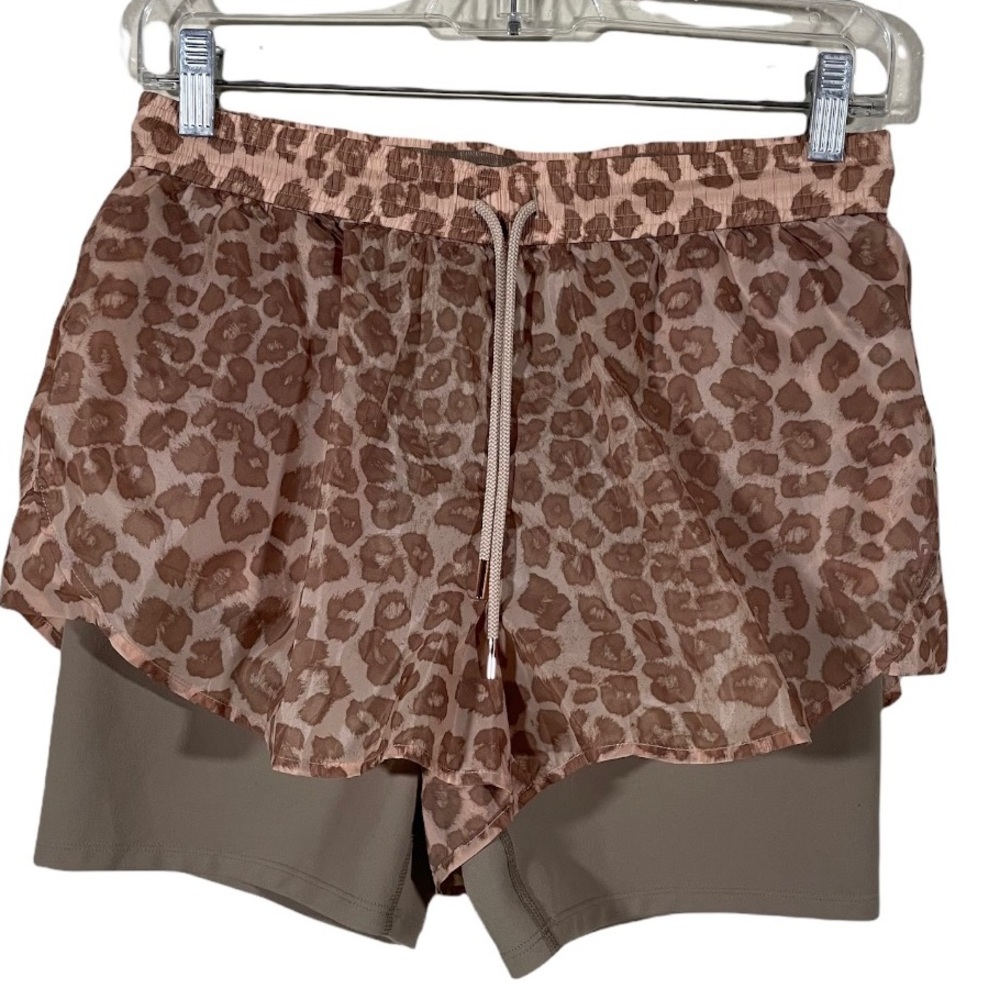 Good American Desert Leopard Essentials Running Shorts/ size 2/ OUT OF STOCK!!!